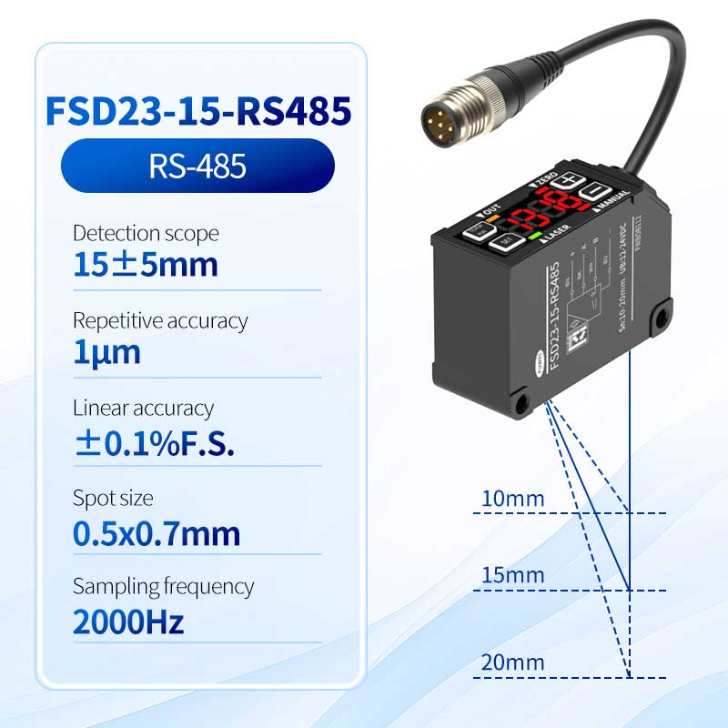 FSD23-15-RS485 Wysoka precyzyjna czujnik przemieszczenia lasera