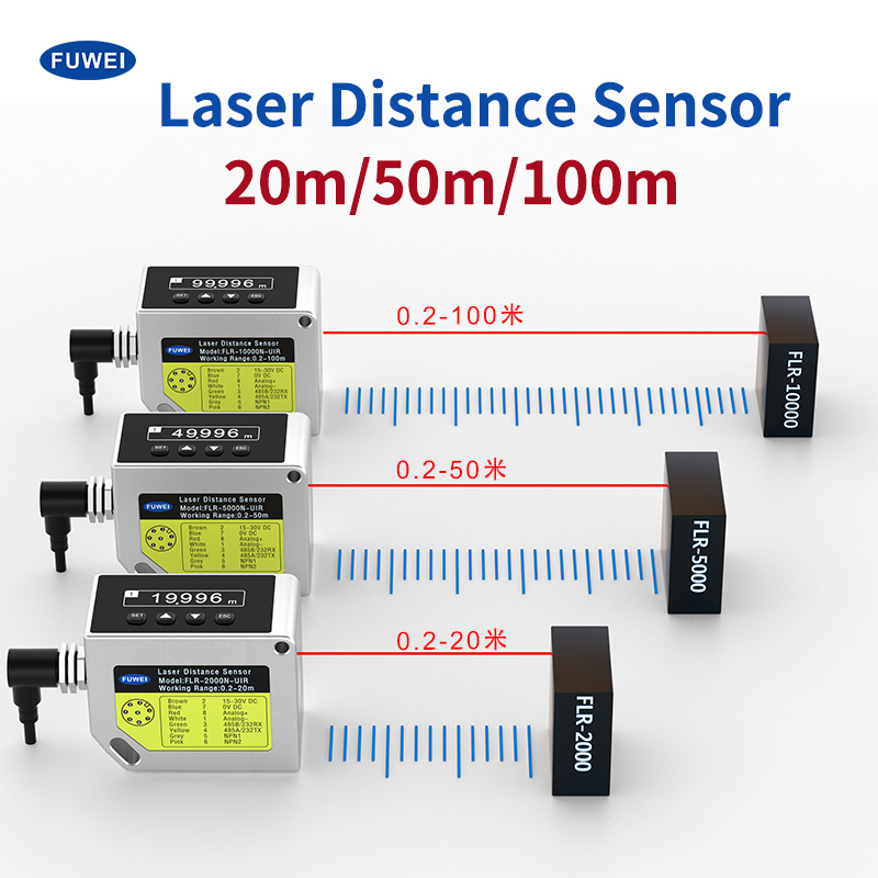 Laserowy czujnik odległości o zasięgu 100 metrów FLR-10000N-UIR